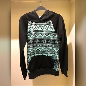 empyre frosty tribal tech fleece hoodie with thumb holes !